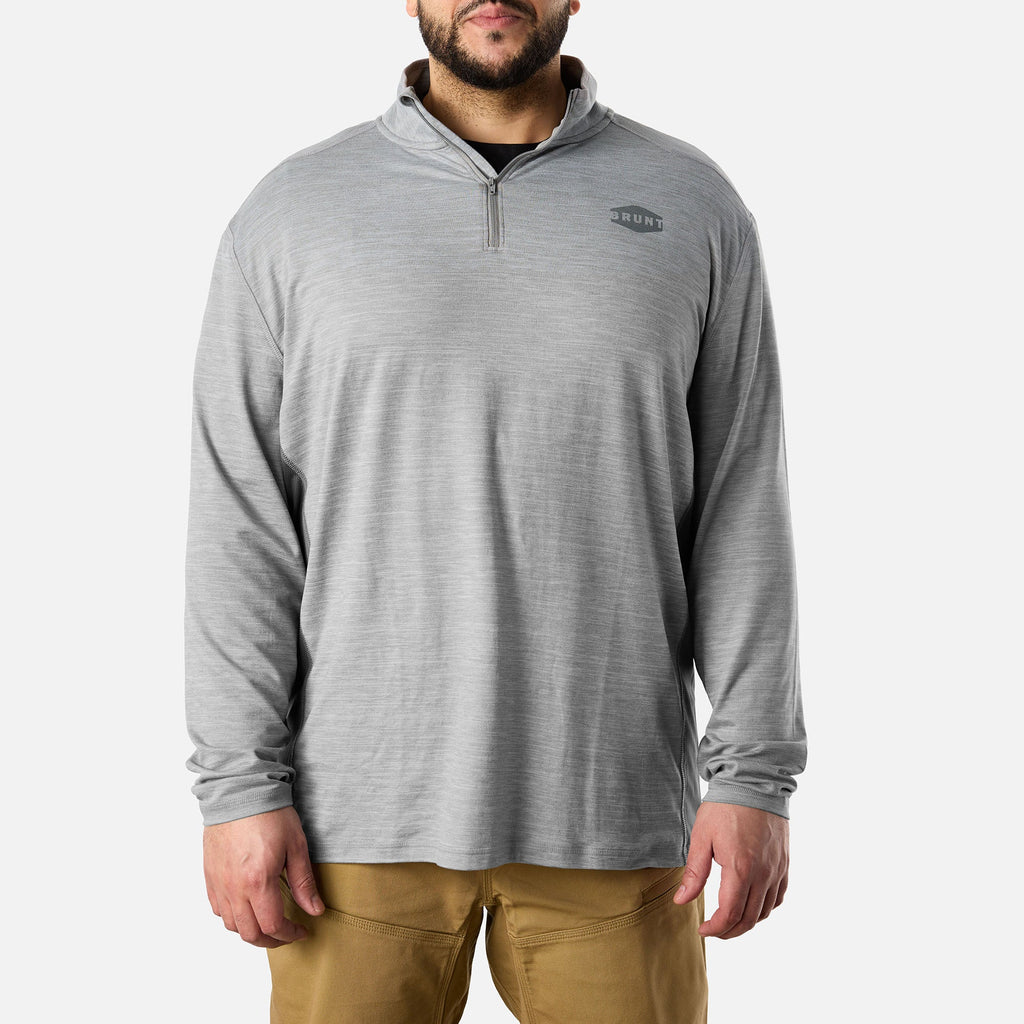 The McKenna 1\/4 Zip Long Sleeve Tech Shirt - Grey Heather