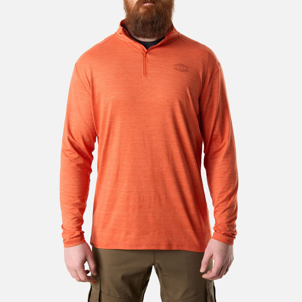 The McKenna 1\/4 Zip Long Sleeve Tech Shirt - BRUNT Orange