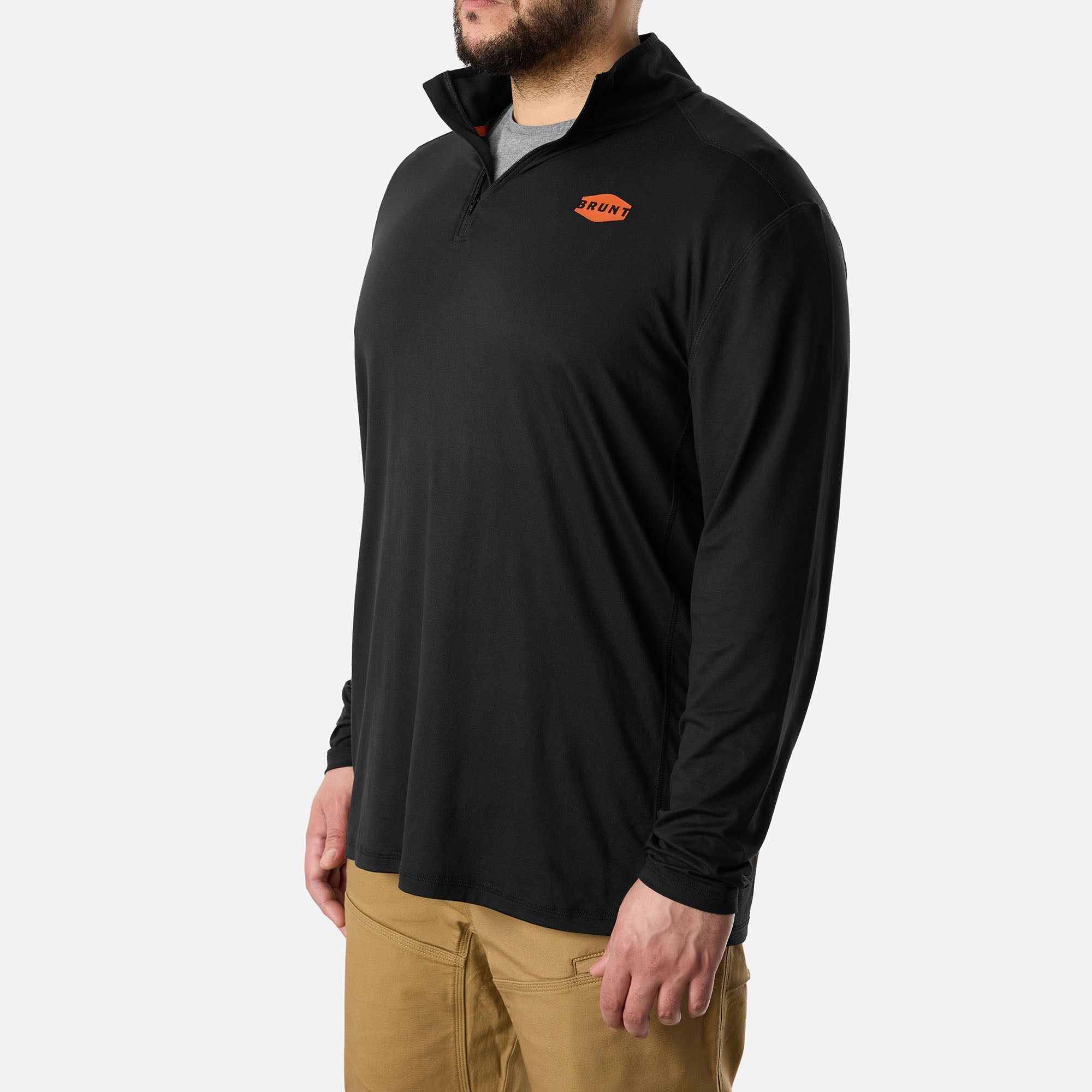 The McKenna 1\/4 Zip Long Sleeve Tech Shirt - Black