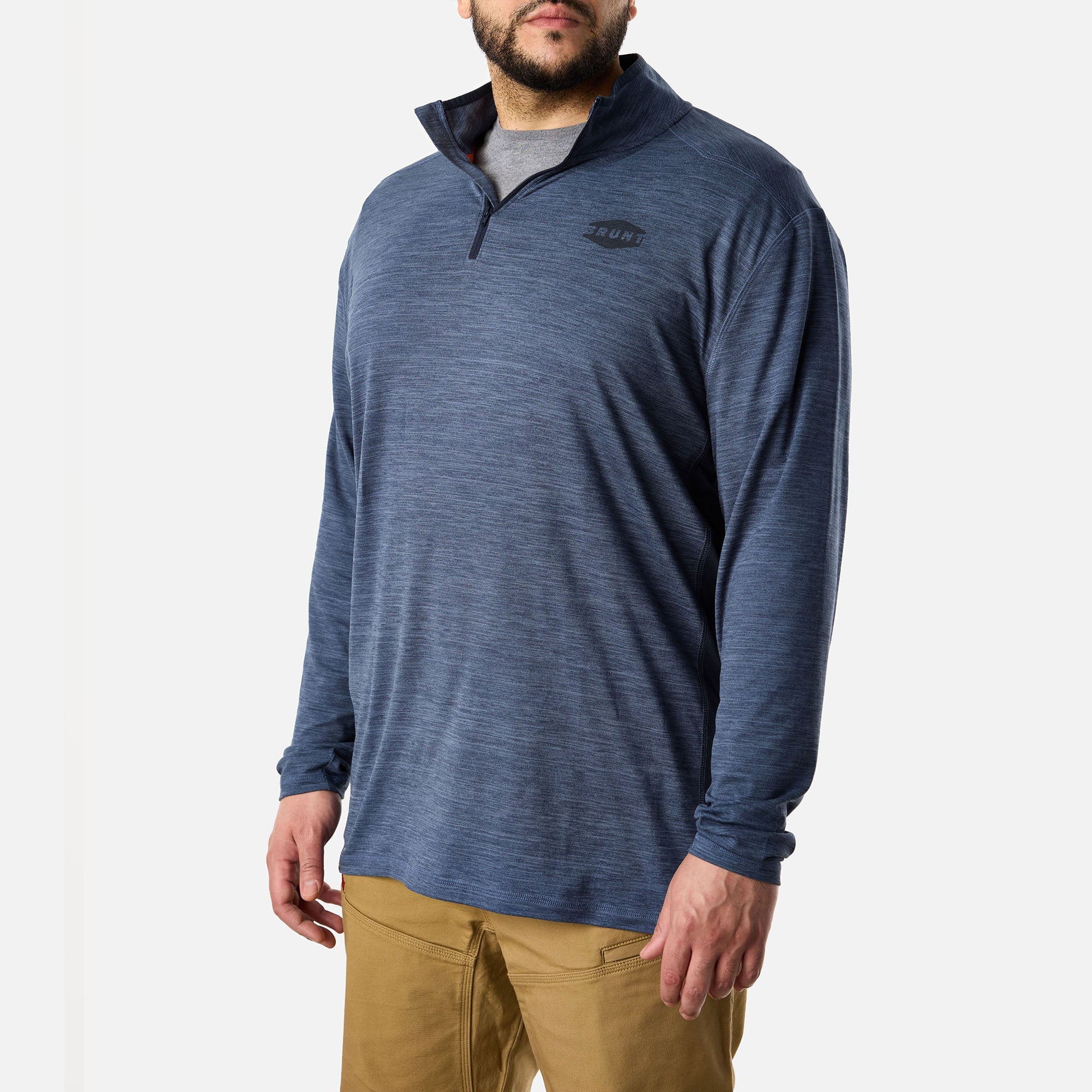 The McKenna 1\/4 Zip Long Sleeve Tech Shirt - Blue Heather