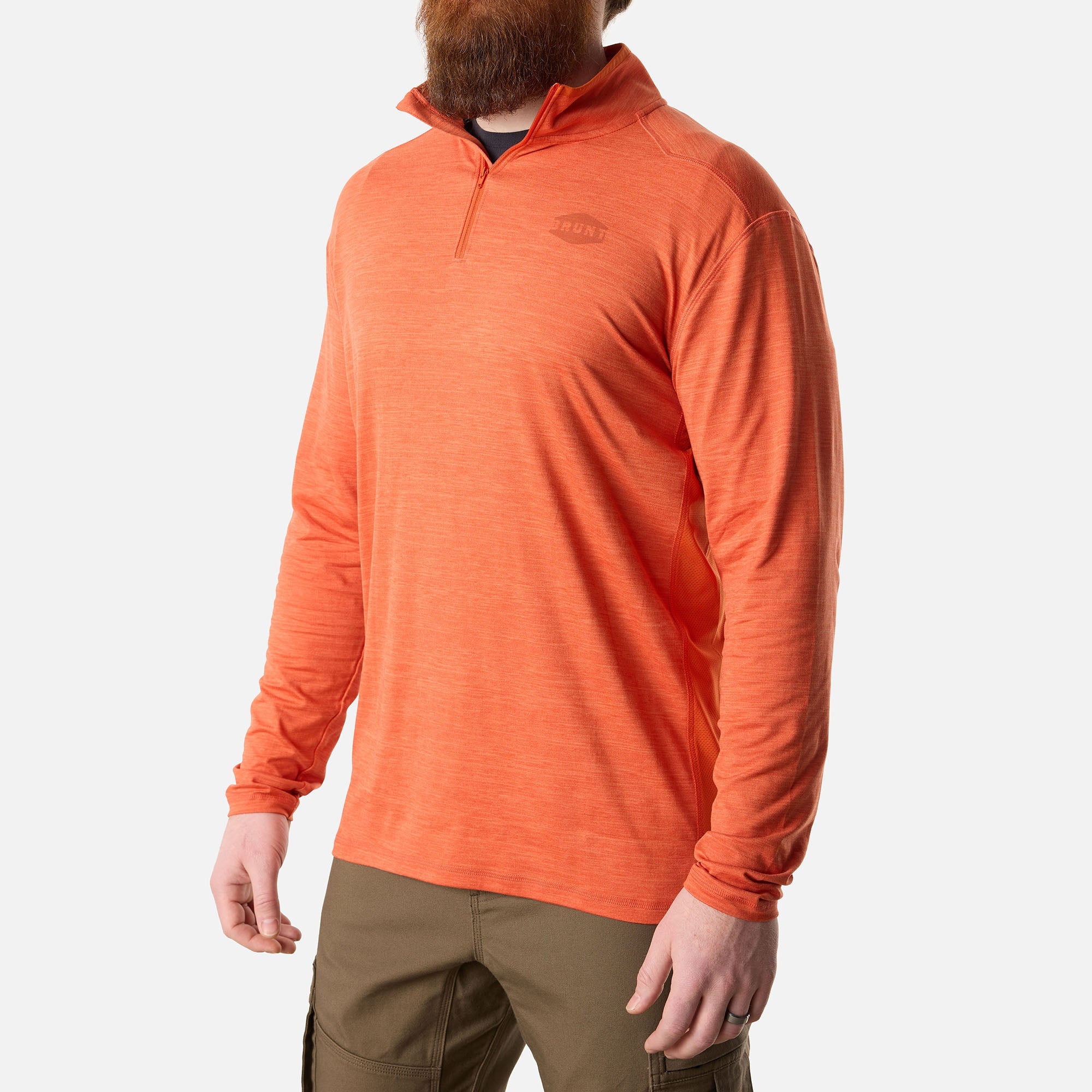 The McKenna 1\/4 Zip Long Sleeve Tech Shirt - BRUNT Orange