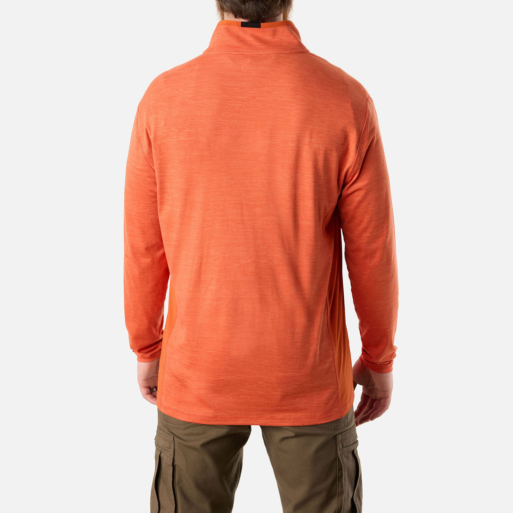 The McKenna 1\/4 Zip Long Sleeve Tech Shirt - BRUNT Orange