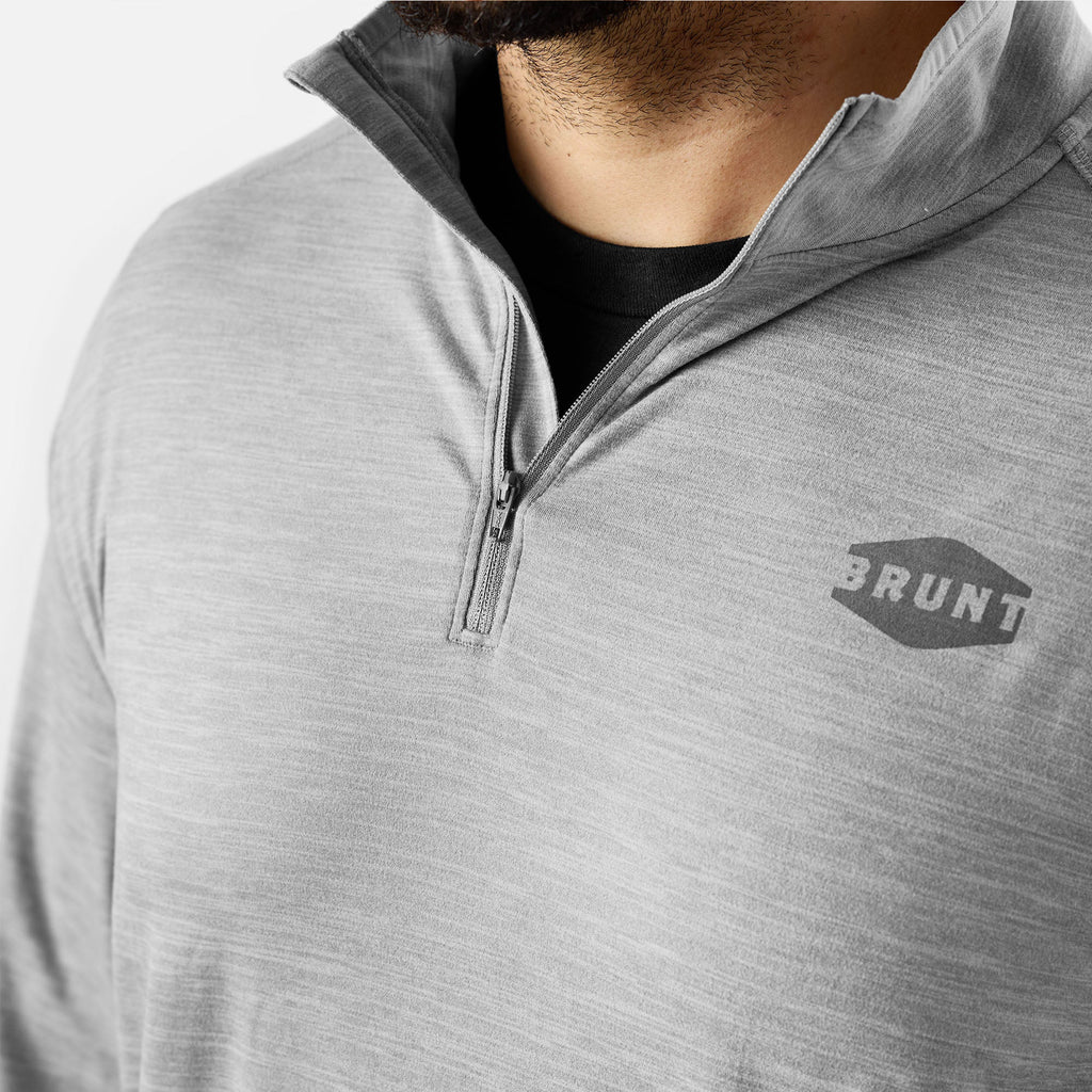 The McKenna 1\/4 Zip Long Sleeve Tech Shirt - Grey Heather