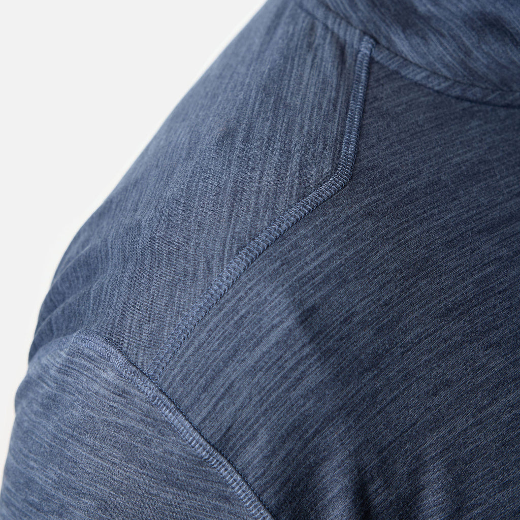 The McKenna 1\/4 Zip Long Sleeve Tech Shirt - Blue Heather