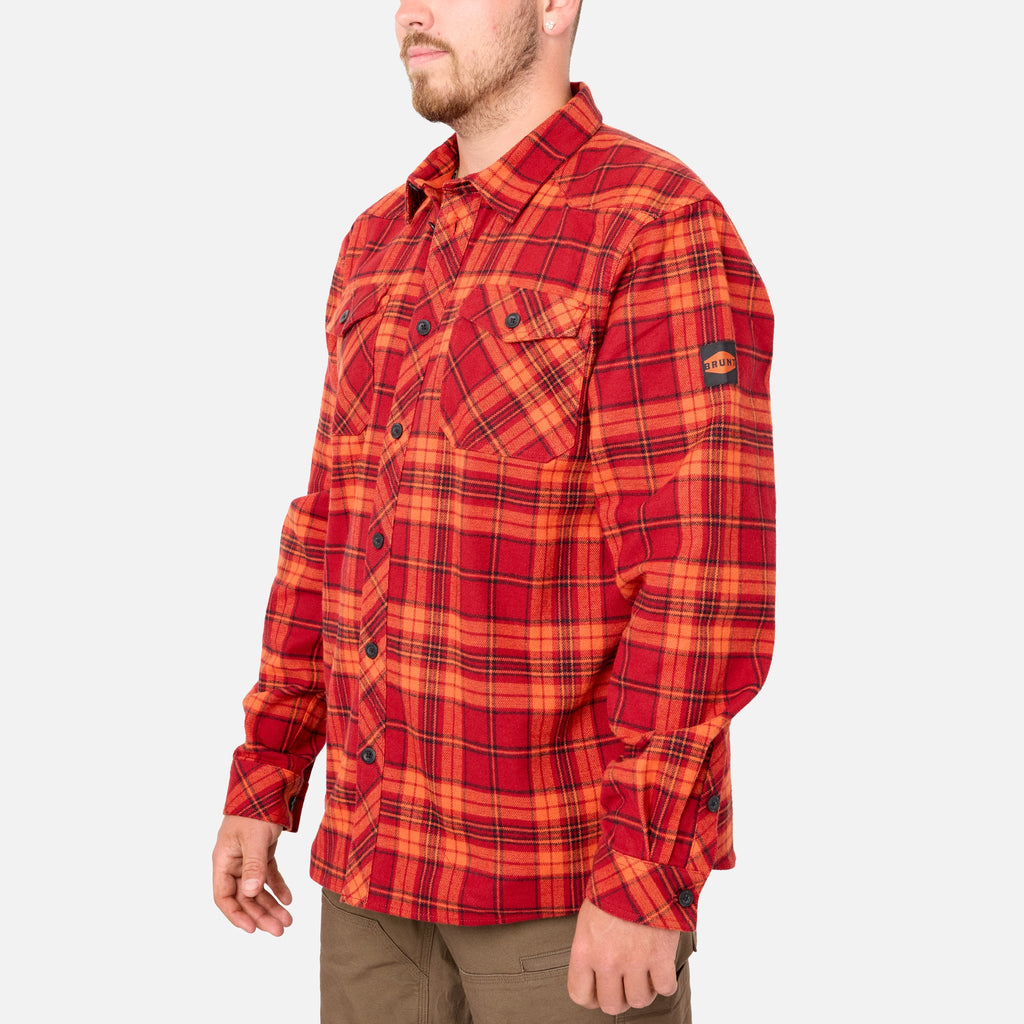 The BRUNT Flannel Shirt - Orange Plaid