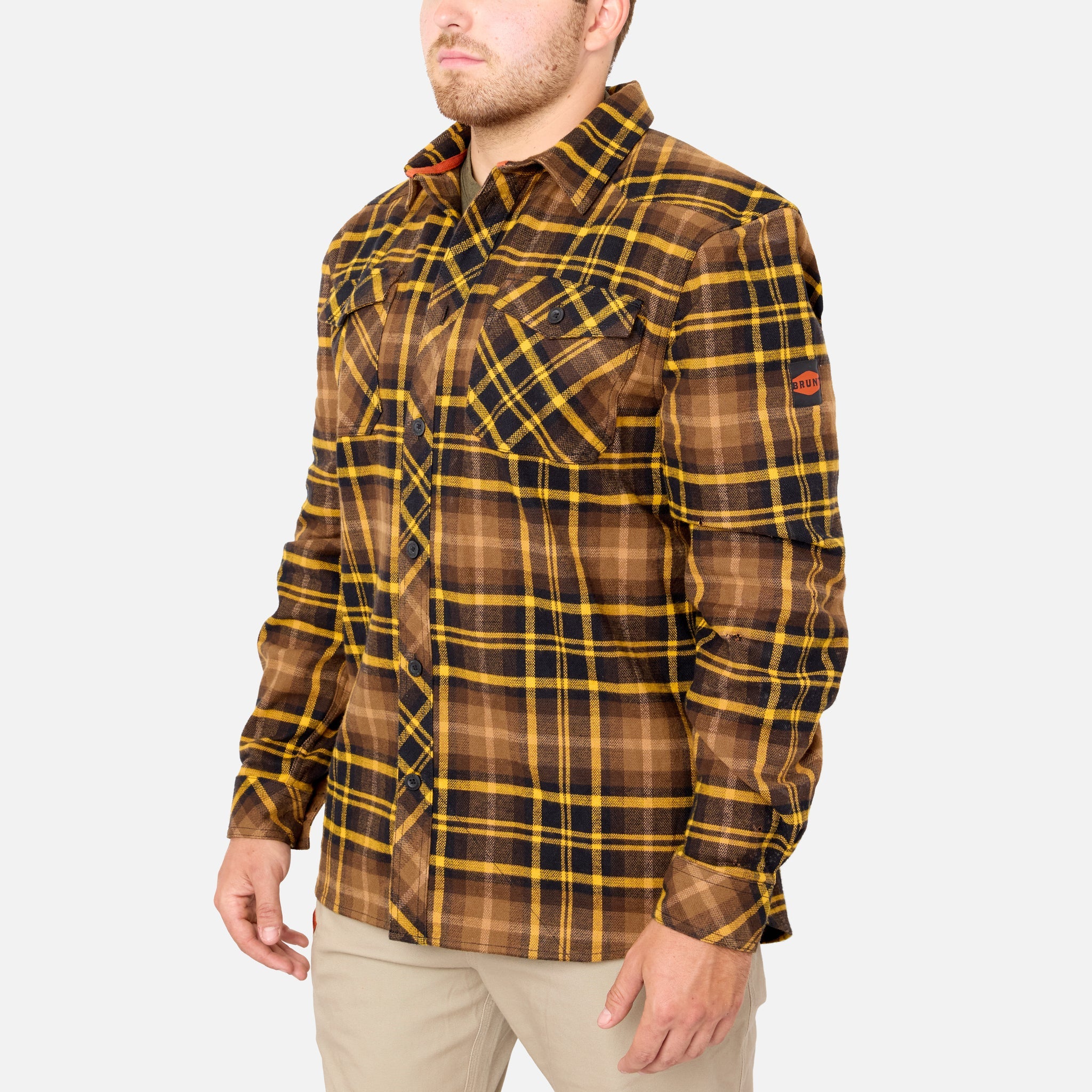 The BRUNT Flannel Shirt - Brown Plaid