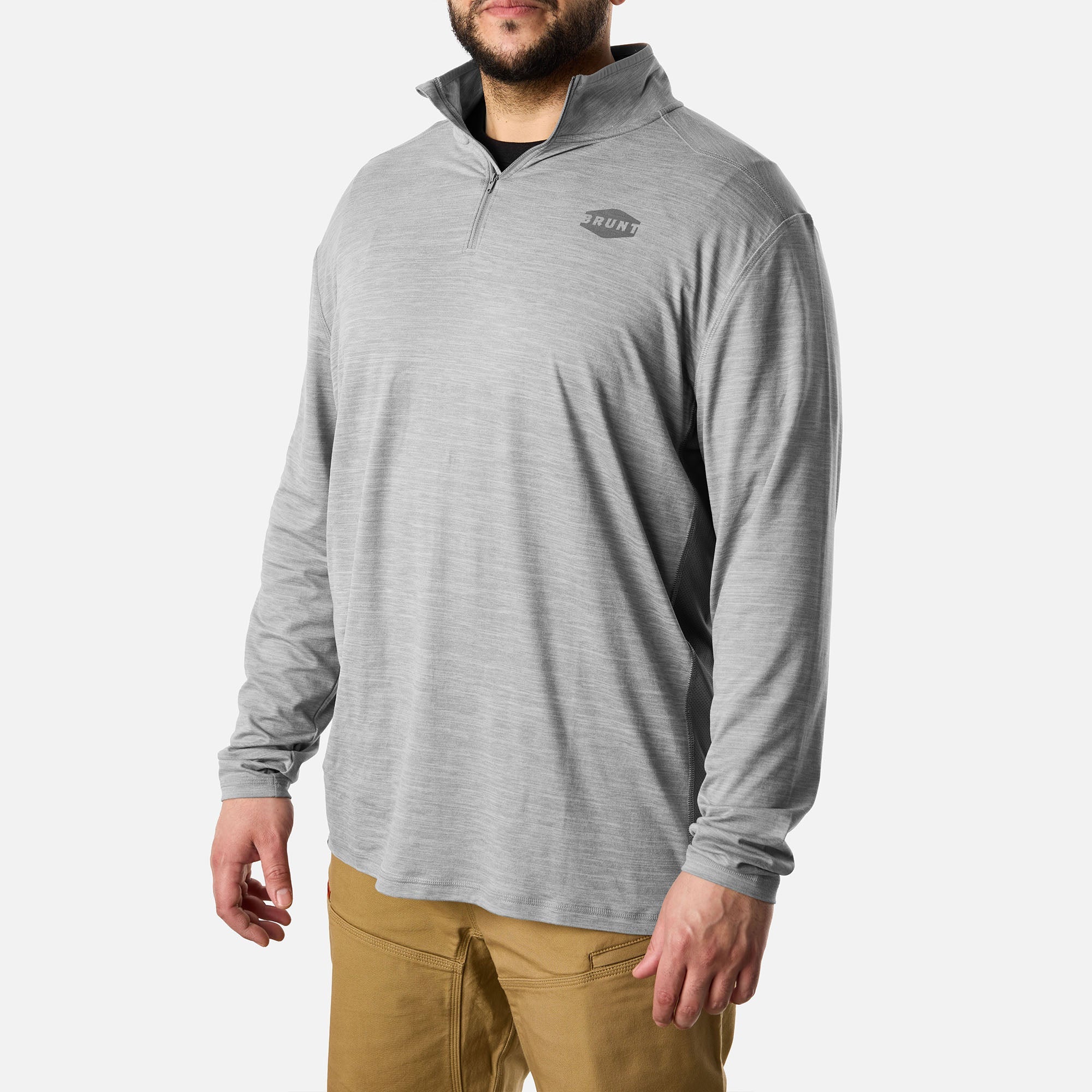 The McKenna 1\/4 Zip Long Sleeve Tech Shirt - Grey Heather