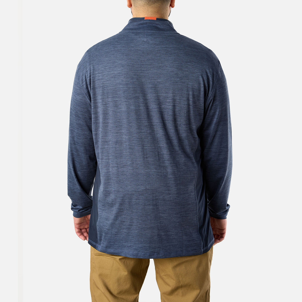 The McKenna 1\/4 Zip Long Sleeve Tech Shirt - Blue Heather