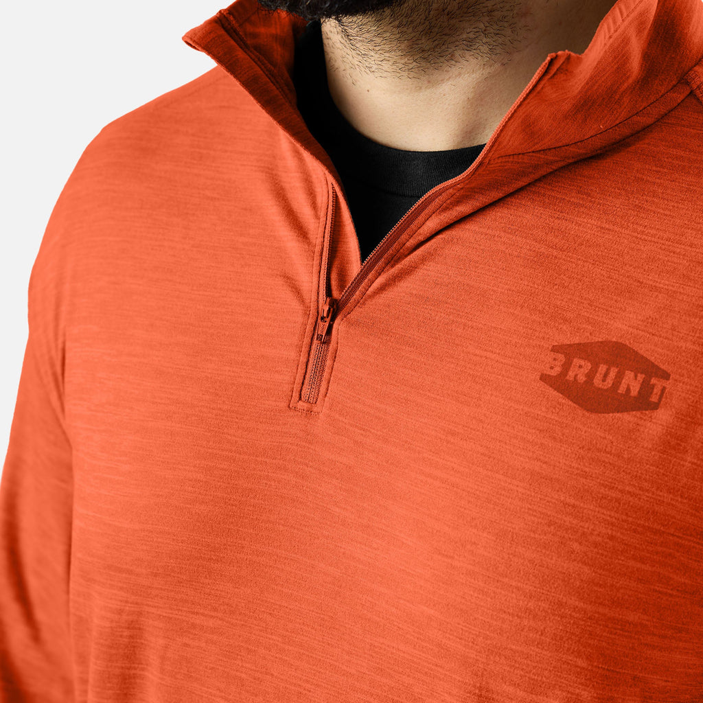 The McKenna 1\/4 Zip Long Sleeve Tech Shirt - BRUNT Orange