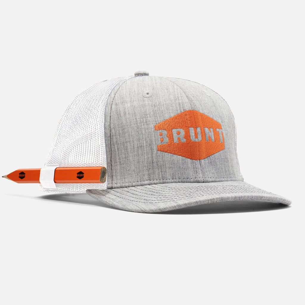 Curved Brim Snapbacks - Heather Grey and White