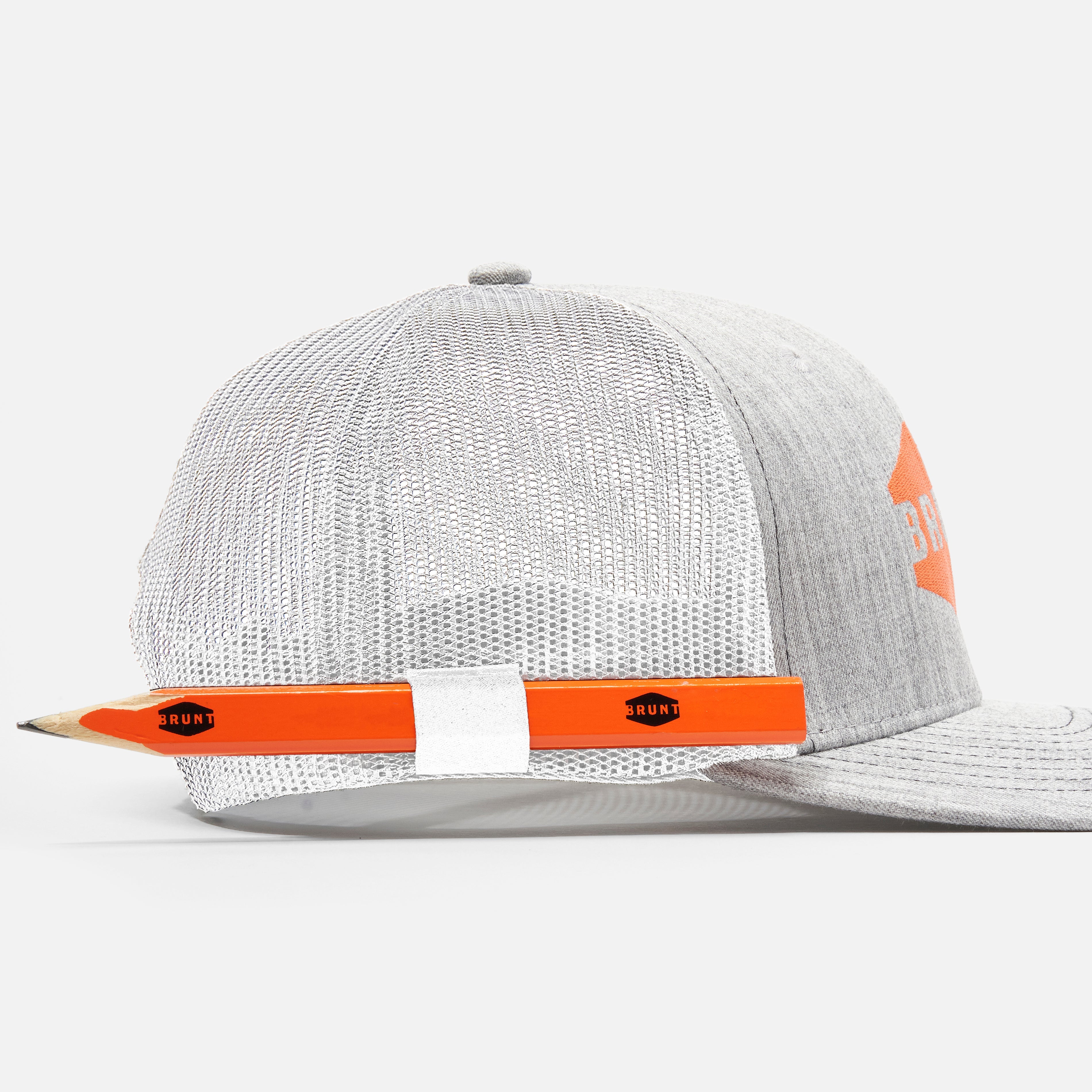 Curved Brim Snapbacks - Heather Grey and White