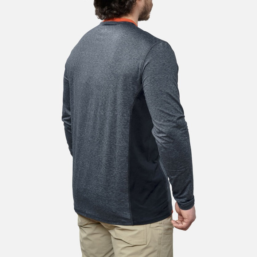 The McKenna Long Sleeve Tech Shirt - Blue Heather