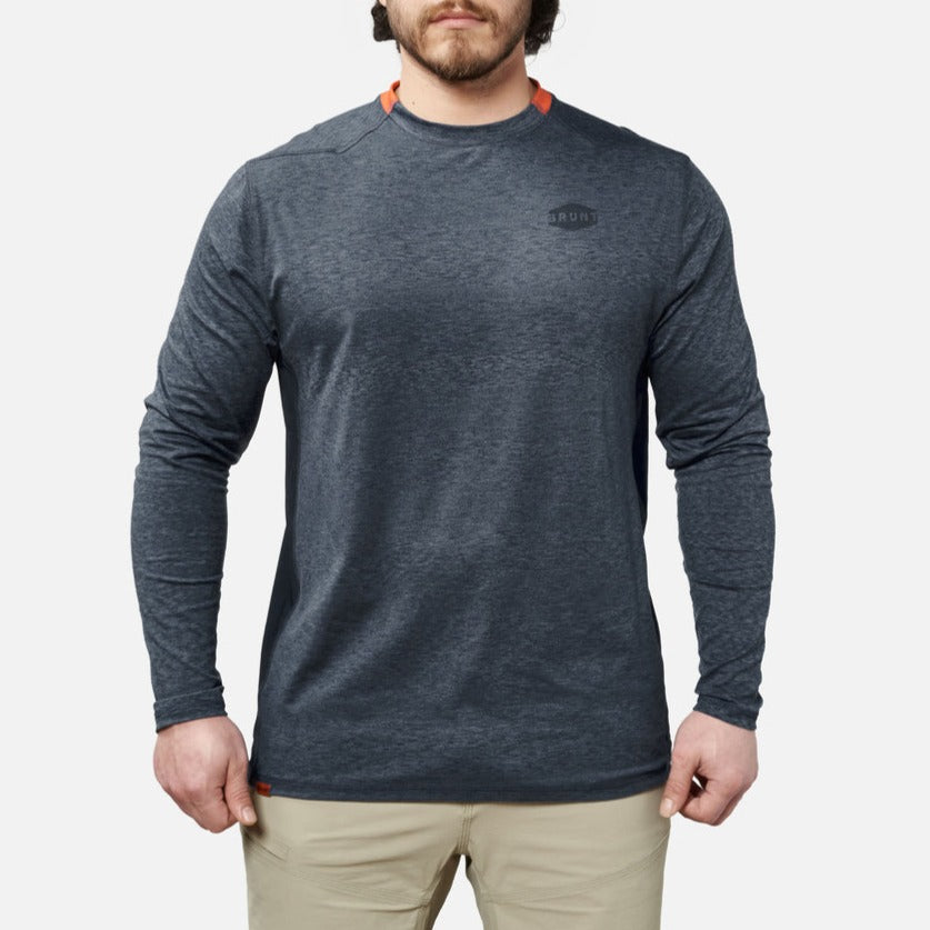 The McKenna Long Sleeve Tech Shirt - Blue Heather