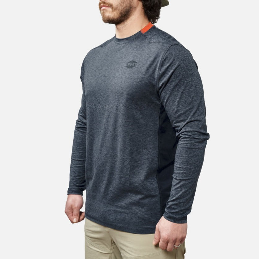 The McKenna Long Sleeve Tech Shirt - Blue Heather