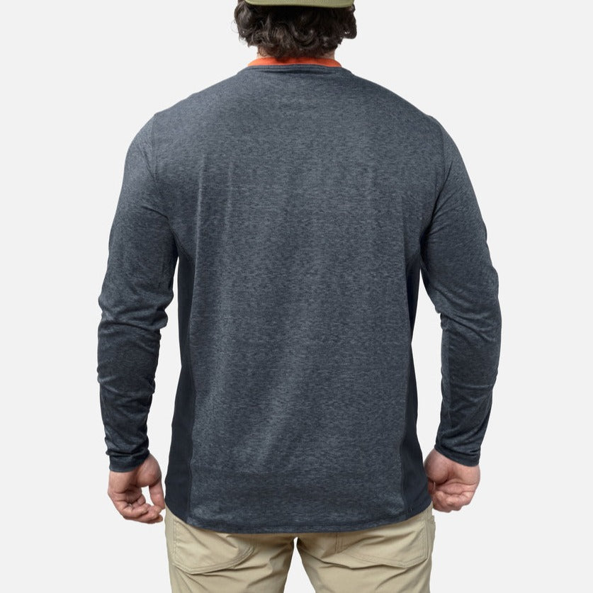 The McKenna Long Sleeve Tech Shirt - Blue Heather