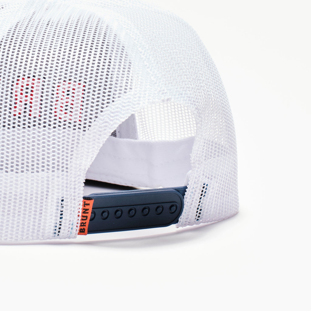Flat Brim Snapbacks - Navy Blue and Red