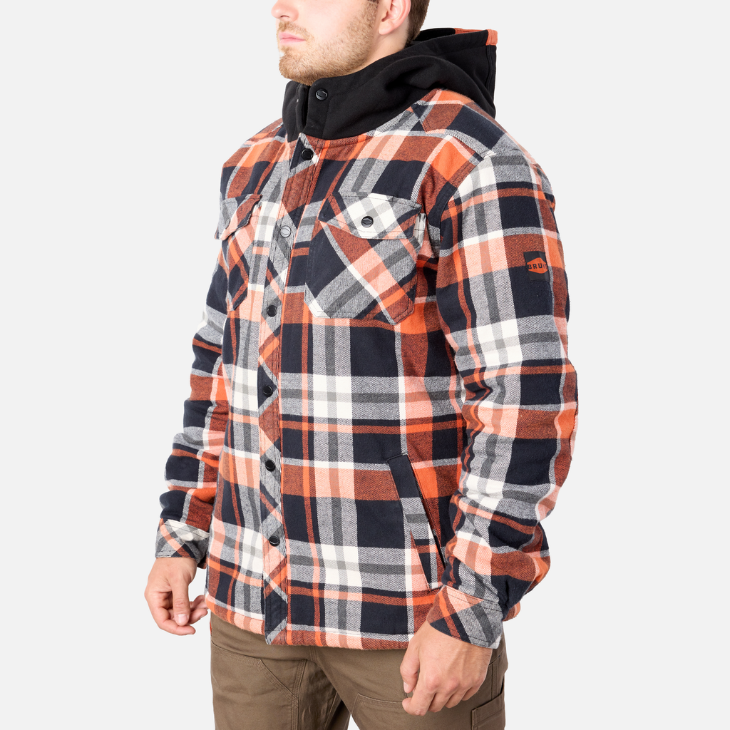The BRUNT Flannel Jacket - Black Orange Plaid