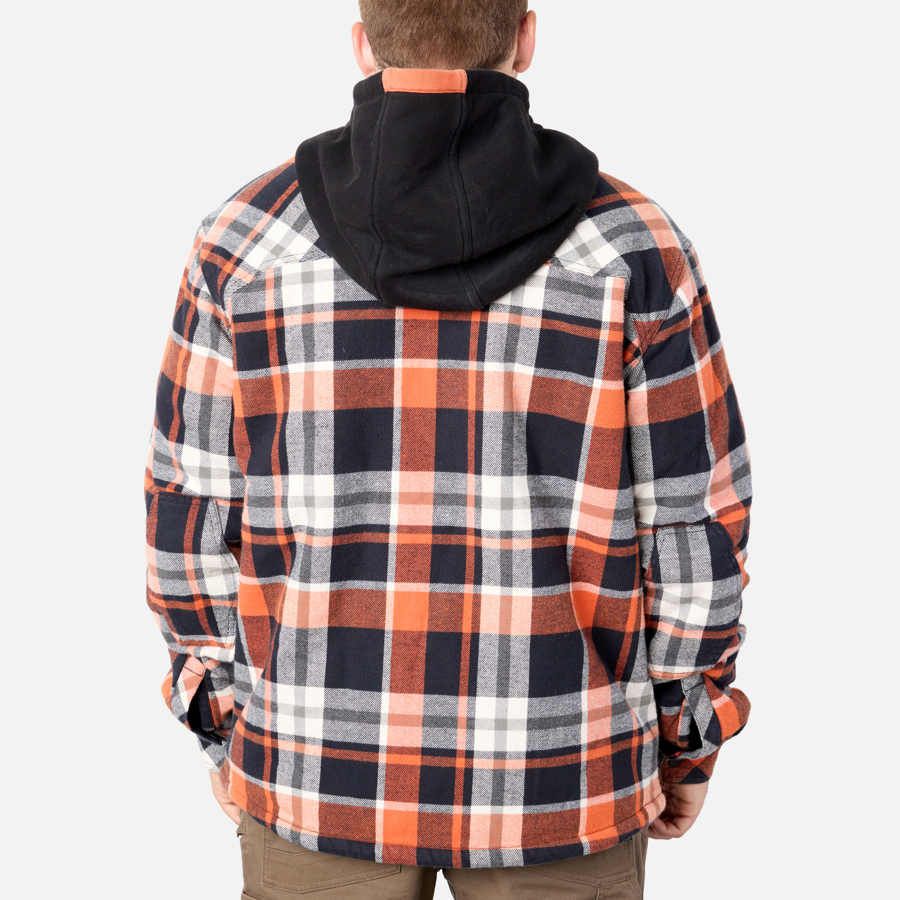 The BRUNT Flannel Jacket - Black Orange Plaid